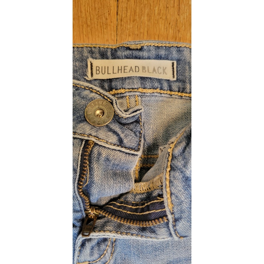 Bullhead Black PacSun Womens 3 Denim Shorts Low Rise Cuffed Y2K 2012 Stretch - Picture 7 of 10